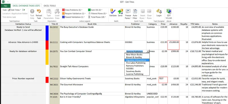 Excel Database Tasks EDT