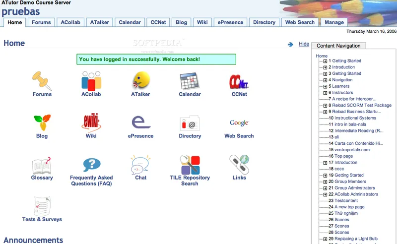 ATutor Software Educativo