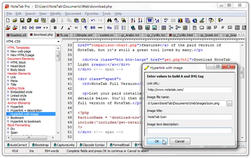 NoteTab Editores de Texto