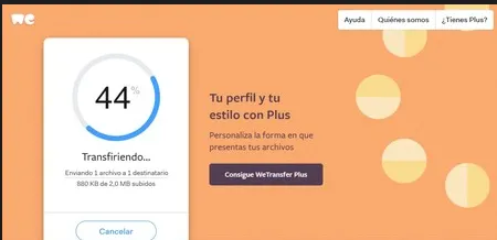 WeTransfer Plataforma
