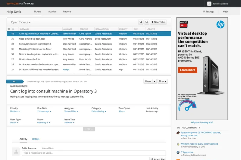 Spiceworks Help Desk