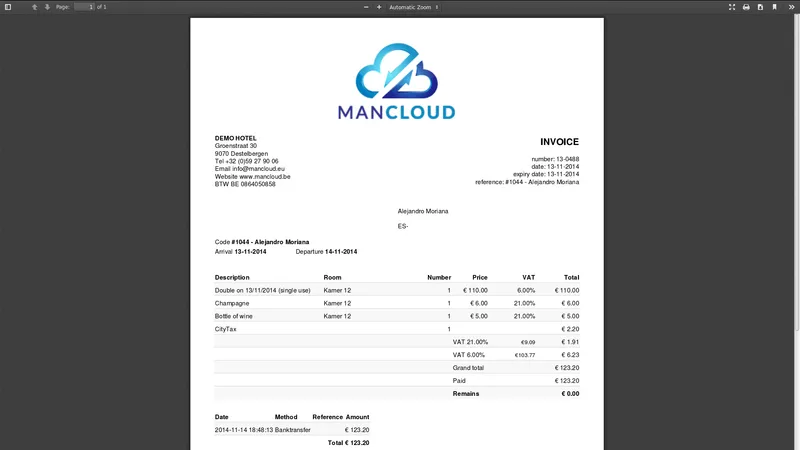 Mancloud Hotel Software