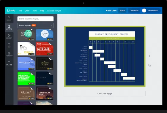 Canva Diagrama de Gantt