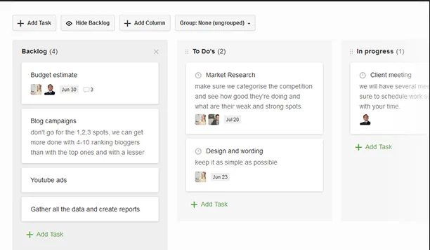 Paymo app Kanban